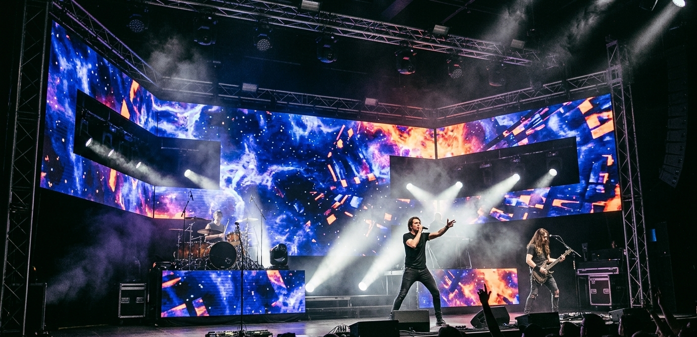 LED stage display at a concert or event